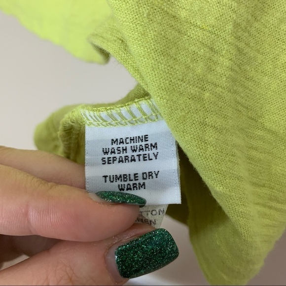 [Cut Loose] Chartreuse Green Cropped Short Sleeve Top - Picture 6 of 9